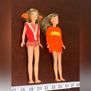 1963 Mattel Barbie Skipper Red Hair Straight Leg Doll Original Red Swim Suit
